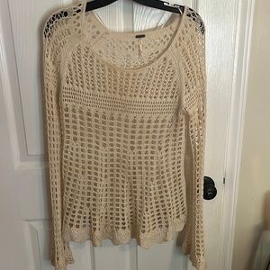 Cream free people sweater small